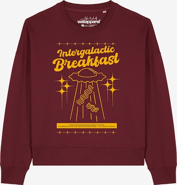 Sweat-shirt ' Intergalactic Breakfast ' Watapparel en rouge : devant