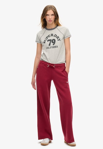 Wide Leg Pantalon 'Essential' Superdry en rouge