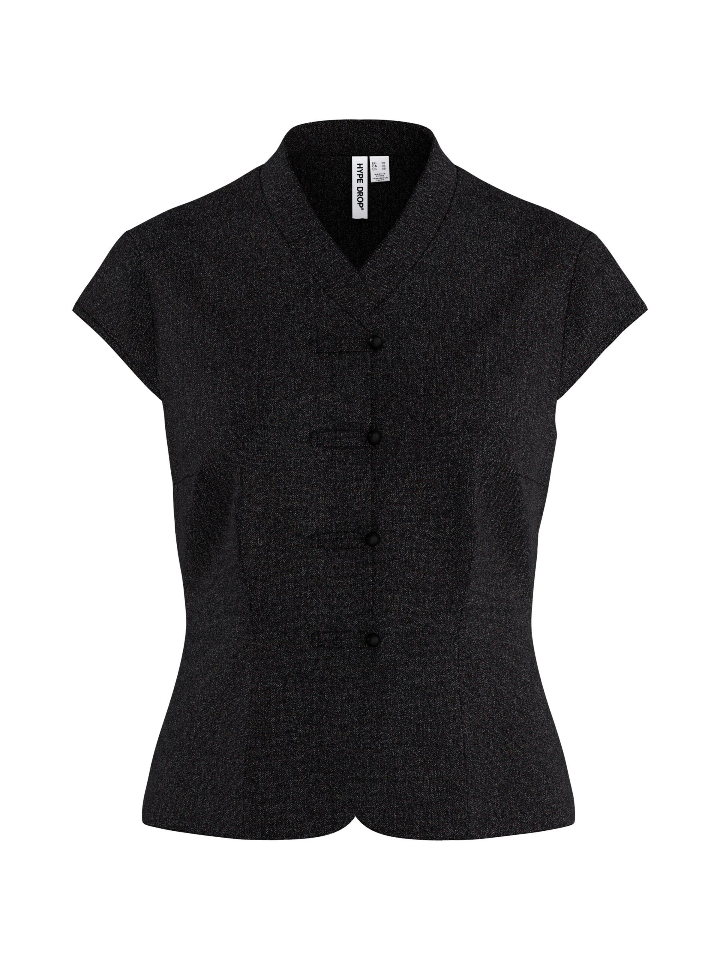 HYPEDROP - Blusa 'Elvira' en negro: frente