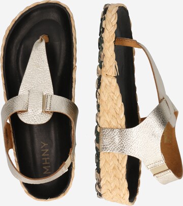 MAHONY T-Bar Sandals in Gold