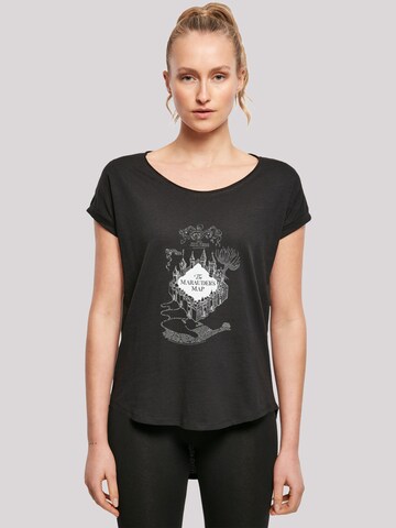 F4NT4STIC Shirt 'Harry Potter The Marauder's Map' in Zwart: voorkant