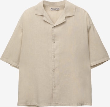 Pull&Bear Button Up Shirt in Beige: front