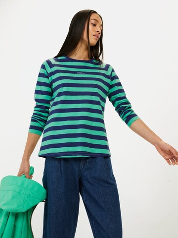 CAMEL ACTIVE Gestreiftes Langarmshirt aus reiner Baumwolle in Grün
