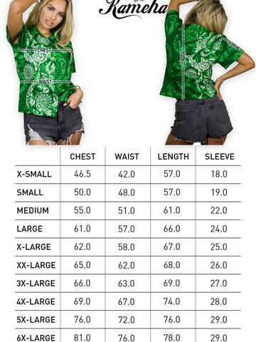 King Kameha Blouse 'Maori Wedding' in Green