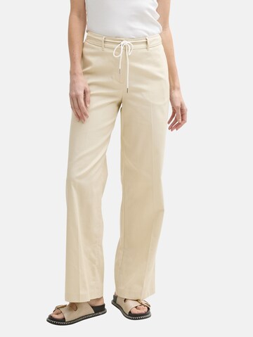 TOM TAILOR Wide leg Pants 'Lea' in Beige: front