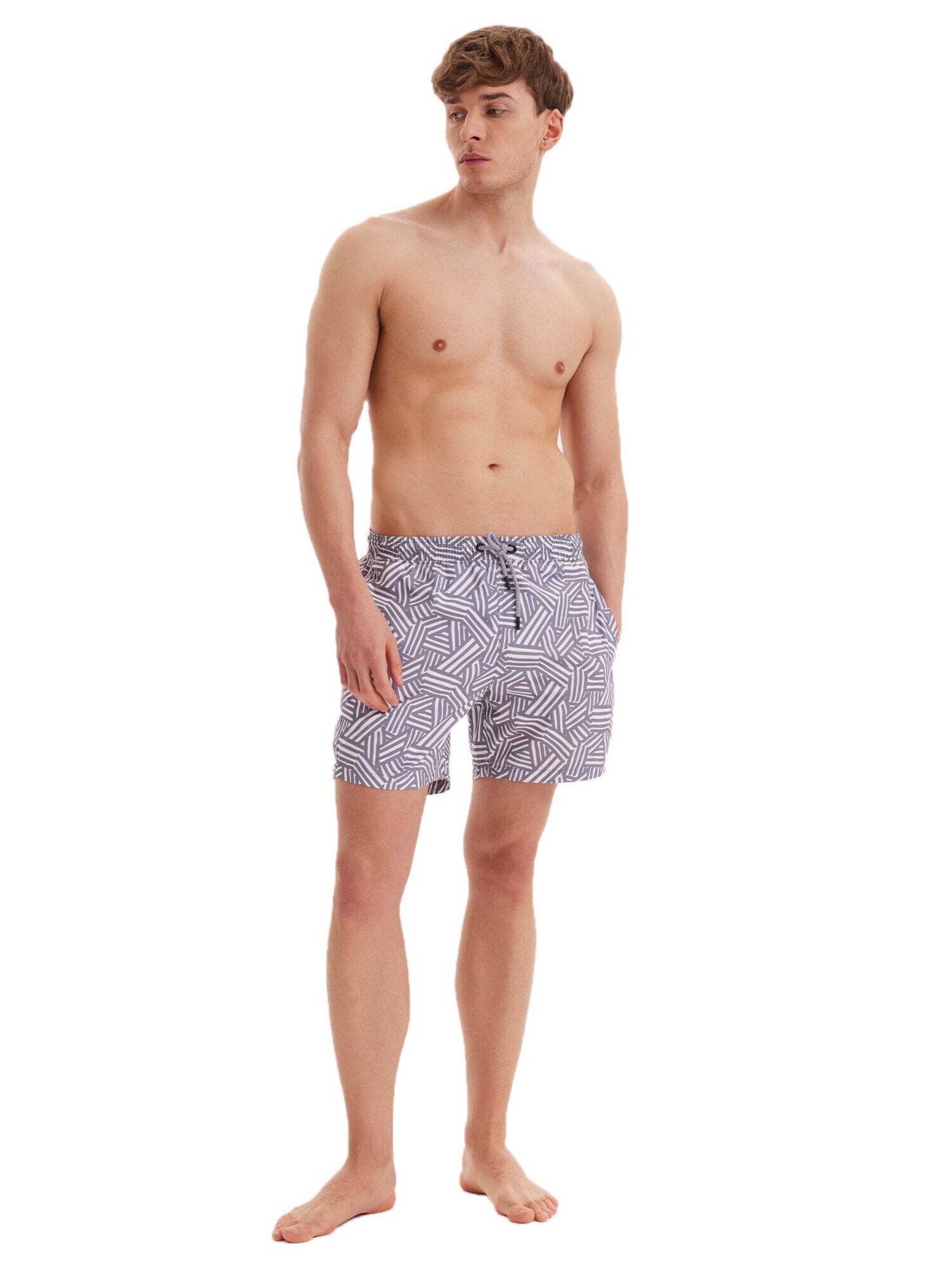 WESTMARK LONDON Badeshorts 'GEOMETRIC' i grå
