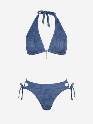 Cupshe Trikotni nedrčki Bikini 'Triangle' | modra barva: sprednja stran