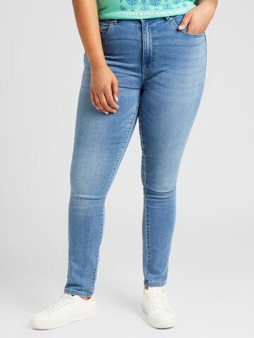 ONLY Carmakoma Skinny Jeans 'FOREVER' i blå: framsida