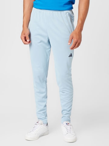 ADIDAS PERFORMANCE Regular Workout Pants 'Train Essentials Seasonal ' in Blue: front