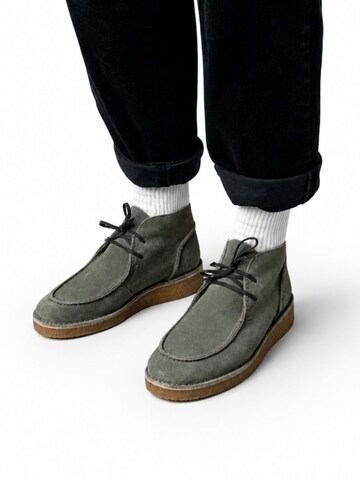 oswen Lace-up boot 'Ewaldi Suede Boot' in Green