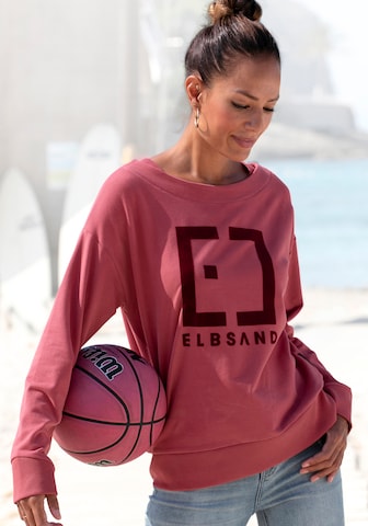 Sweat-shirt Elbsand en rouge : devant