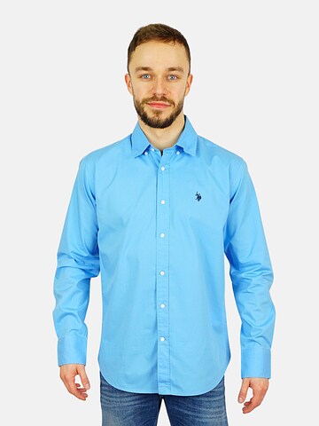 U.S. POLO ASSN. Regular fit Button Up Shirt in Blue: front