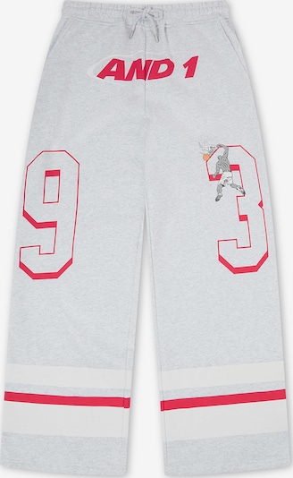 Kelnės iš AND1, spalva – šviesiai pilka / raudona / balta, Prekių apžvalga