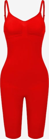 cfab (formerly creamy fabrics) Shapingbody 'Bodysuit Sculpting Shapewear mit Shorts' in Rood: voorkant