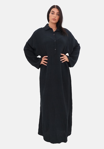 Elara Blousejurk in Zwart: voorkant