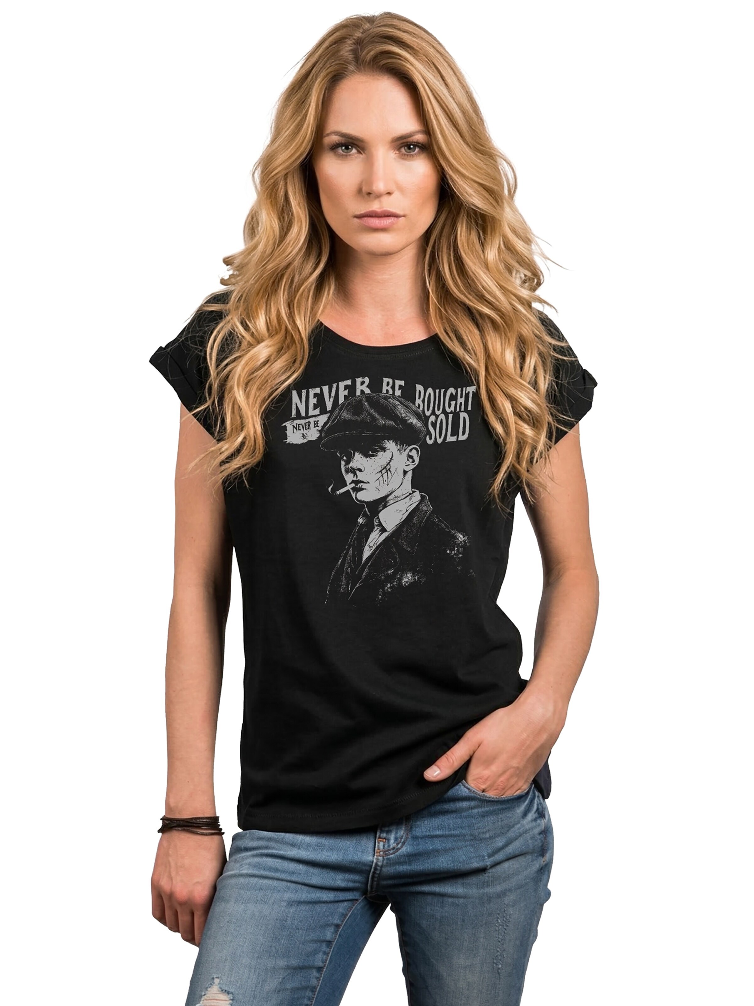 MAKAYA Shirt 'Never Be Bought' in Black: front