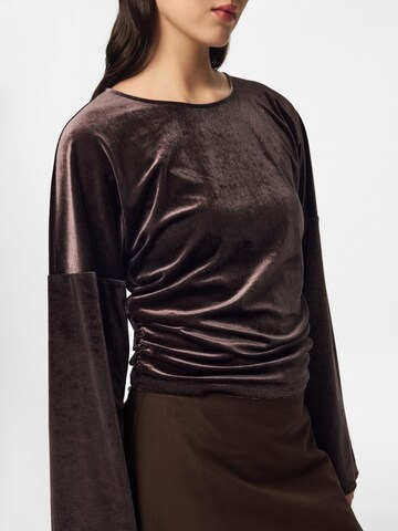 PIECES Shirt 'PCAlli' in Brown