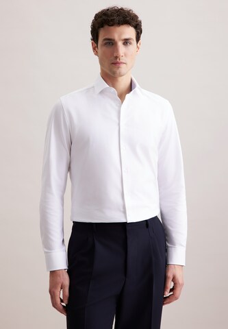 Coupe slim Chemise business 'Schwarze Rose' SEIDENSTICKER en blanc : devant