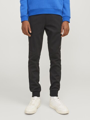 Effilé Pantalon Jack & Jones Junior en noir : devant