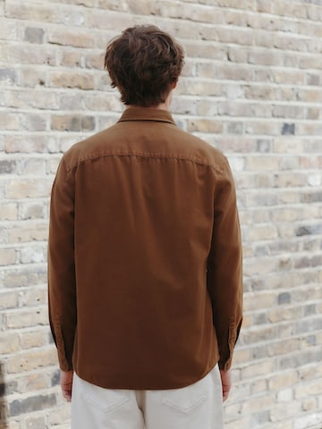 Next Regular fit Button Up Shirt in Brown