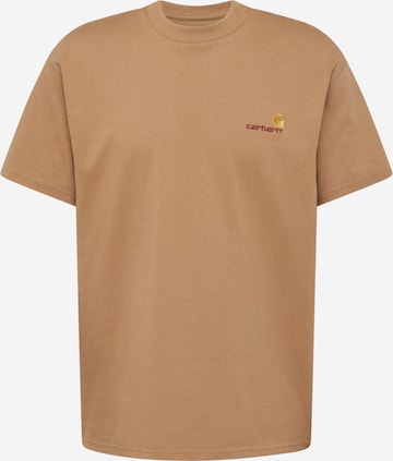 Carhartt WIP T-Shirt 'American Script' in Braun: Vorderseite