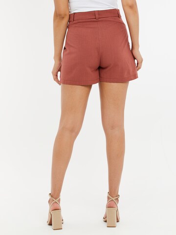 Threadbare Loose fit Pleat-Front Pants 'Lauren' in Red
