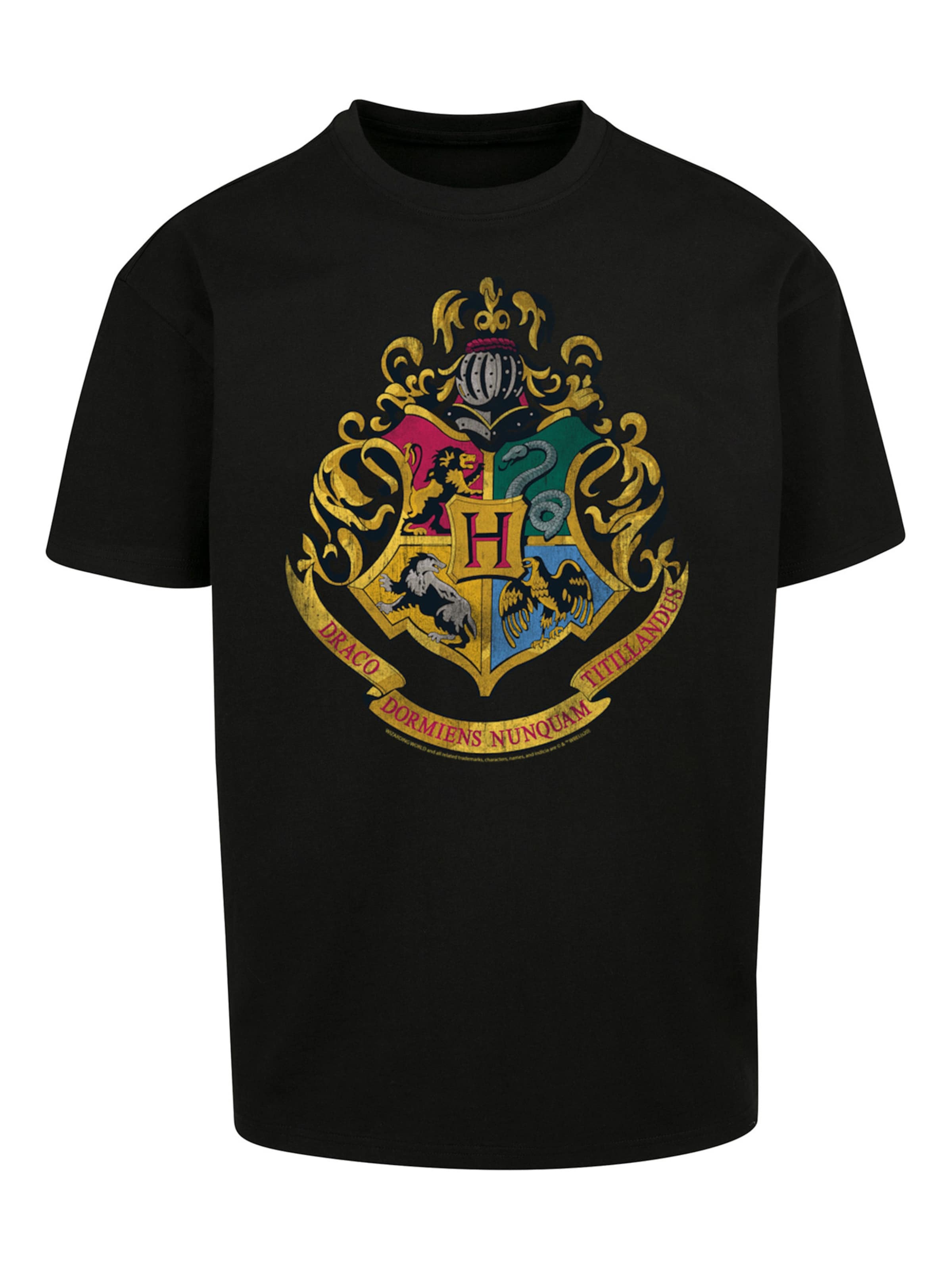 T-Shirt 'Harry Potter Hogwarts' F4NT4STIC en noir : devant