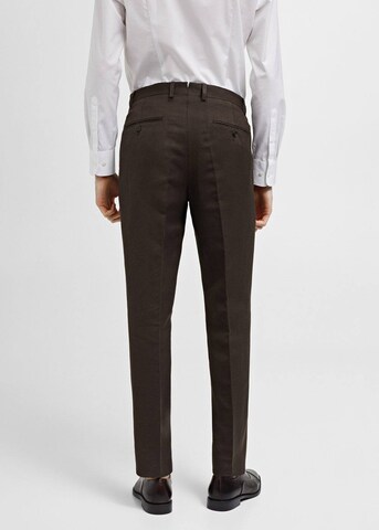 MANGO MAN Regular Pleat-Front Pants 'Amalfip' in Brown