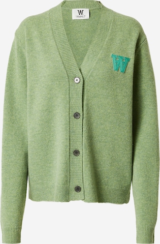 WOOD WOOD Gebreid vest 'Joy' in Groen: voorkant