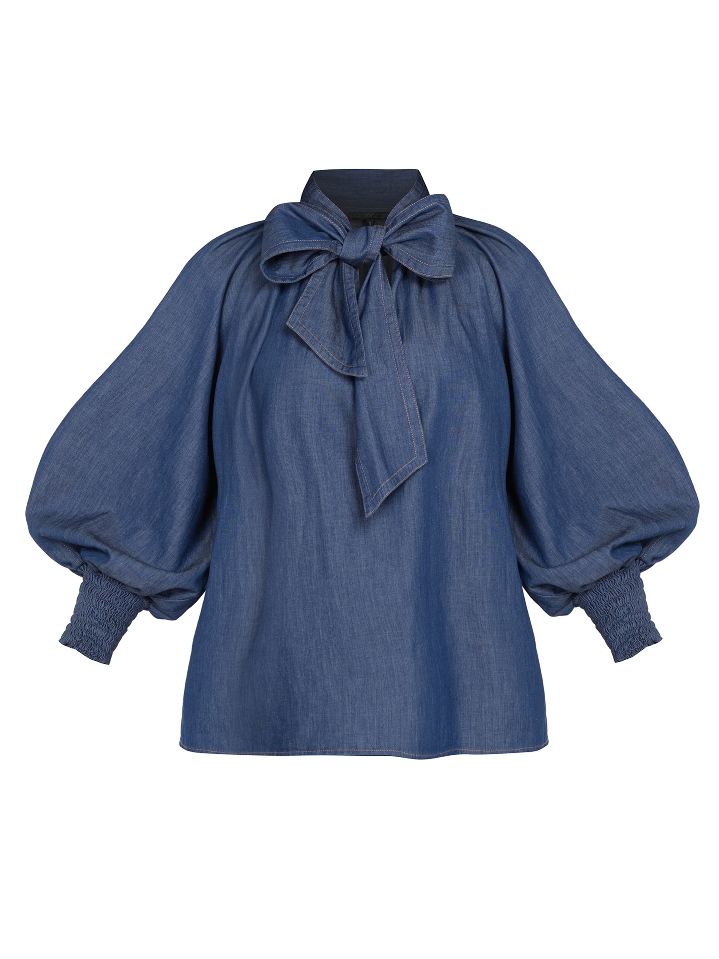 JIORO Blouse 'ESSENTIALS' in Blue: front