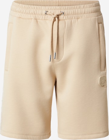 Karl Lagerfeldregular Hlače - bež boja: prednji dio