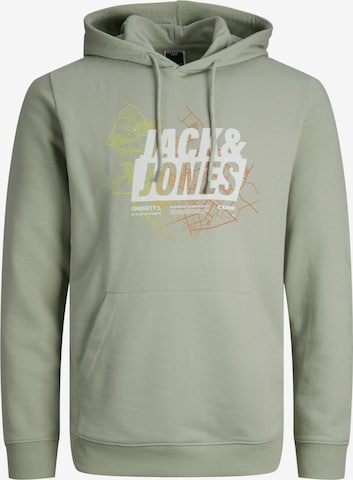 JACK & JONES Μπλούζα φούτερ 'Map Summer' σε πράσινο: μπροστά