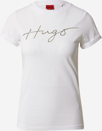 HUGO Red - Camisa 'Slim Tee' em branco: frente