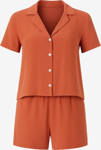 C&City Korte pyjama in Oranje: voorkant