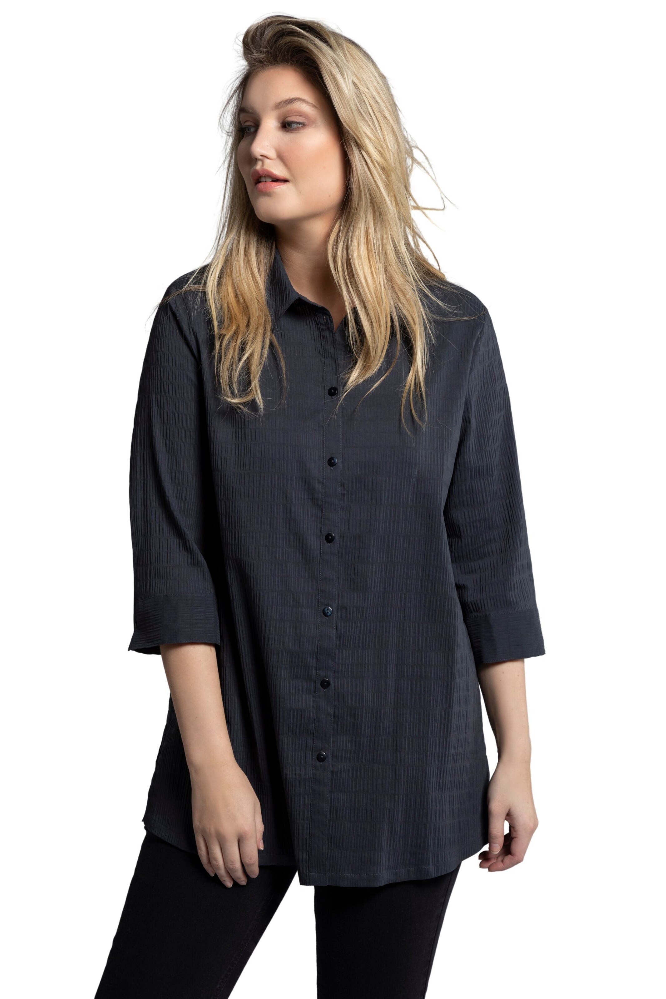 Ulla Popken Bluse in Schwarz: Vorderseite