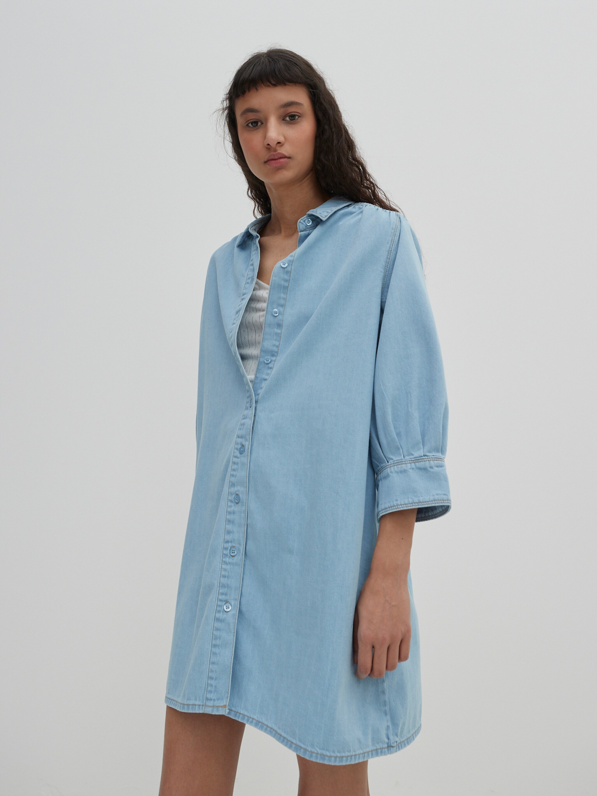 EDITED Producten Blousejurk 'Siena' Blauw denim
