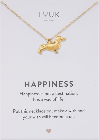 LUUK LIFESTYLE Kette 'Dackel' in Gold: Vorderseite