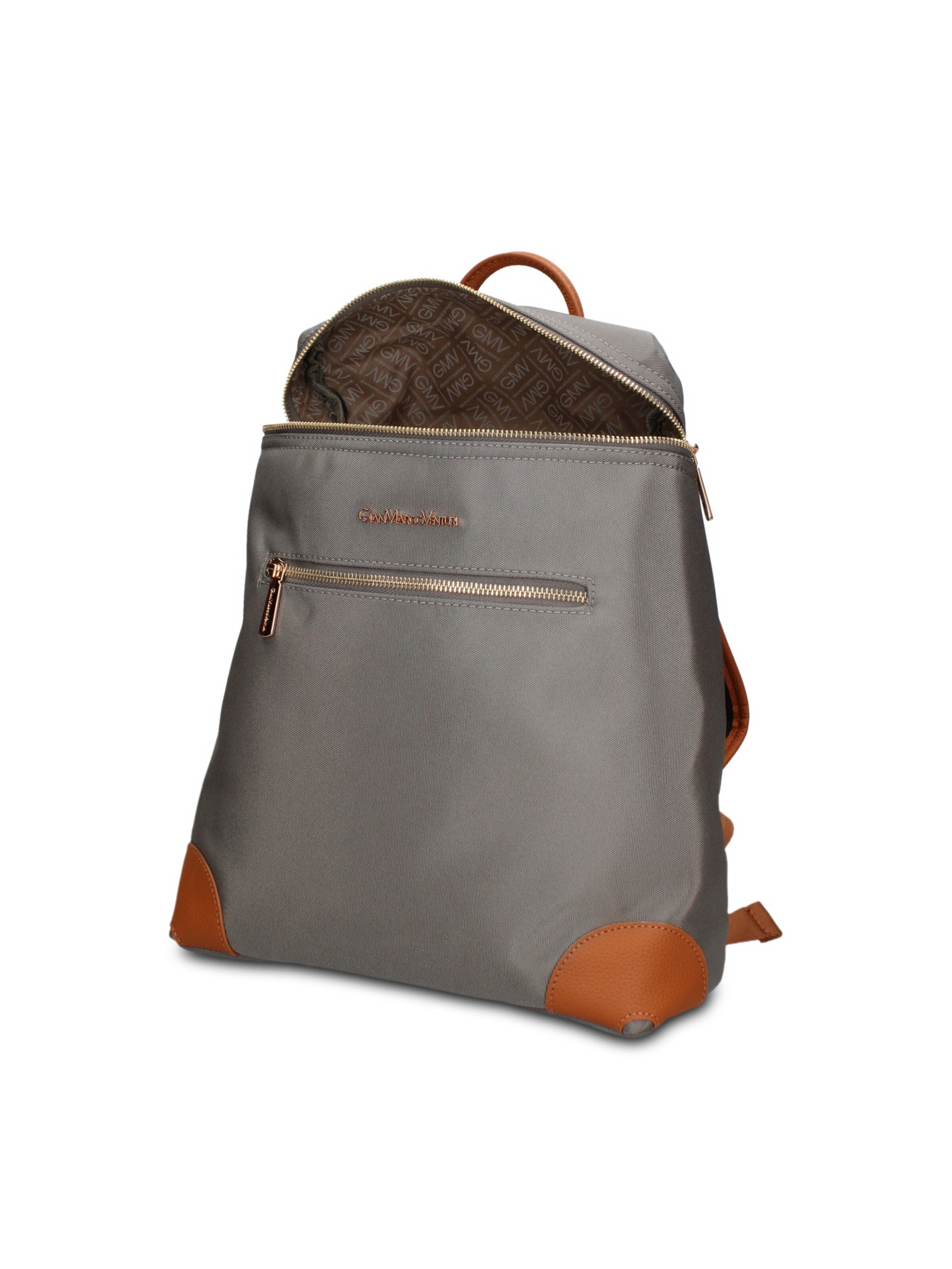 Zaino 'Zaino Vegan Leather Gianmarco Venturi - e con Zip' di GianMarco Venturi in grigio