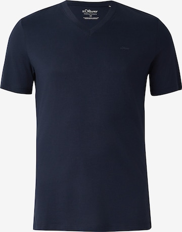 s.Oliver Men Big Sizes Shirt in Blue: front