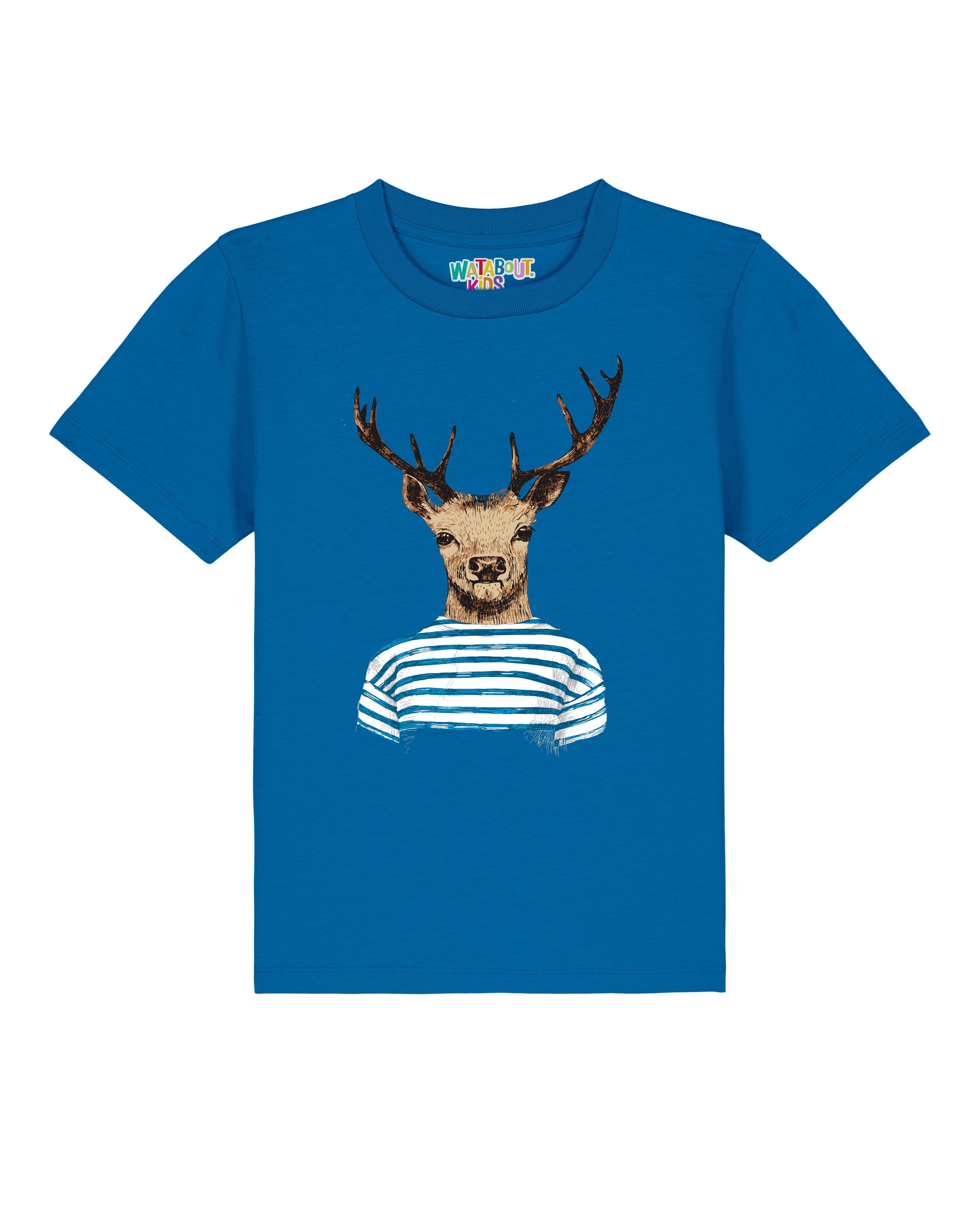watabout.kids Shirt 'Hirsch' in Blue: front
