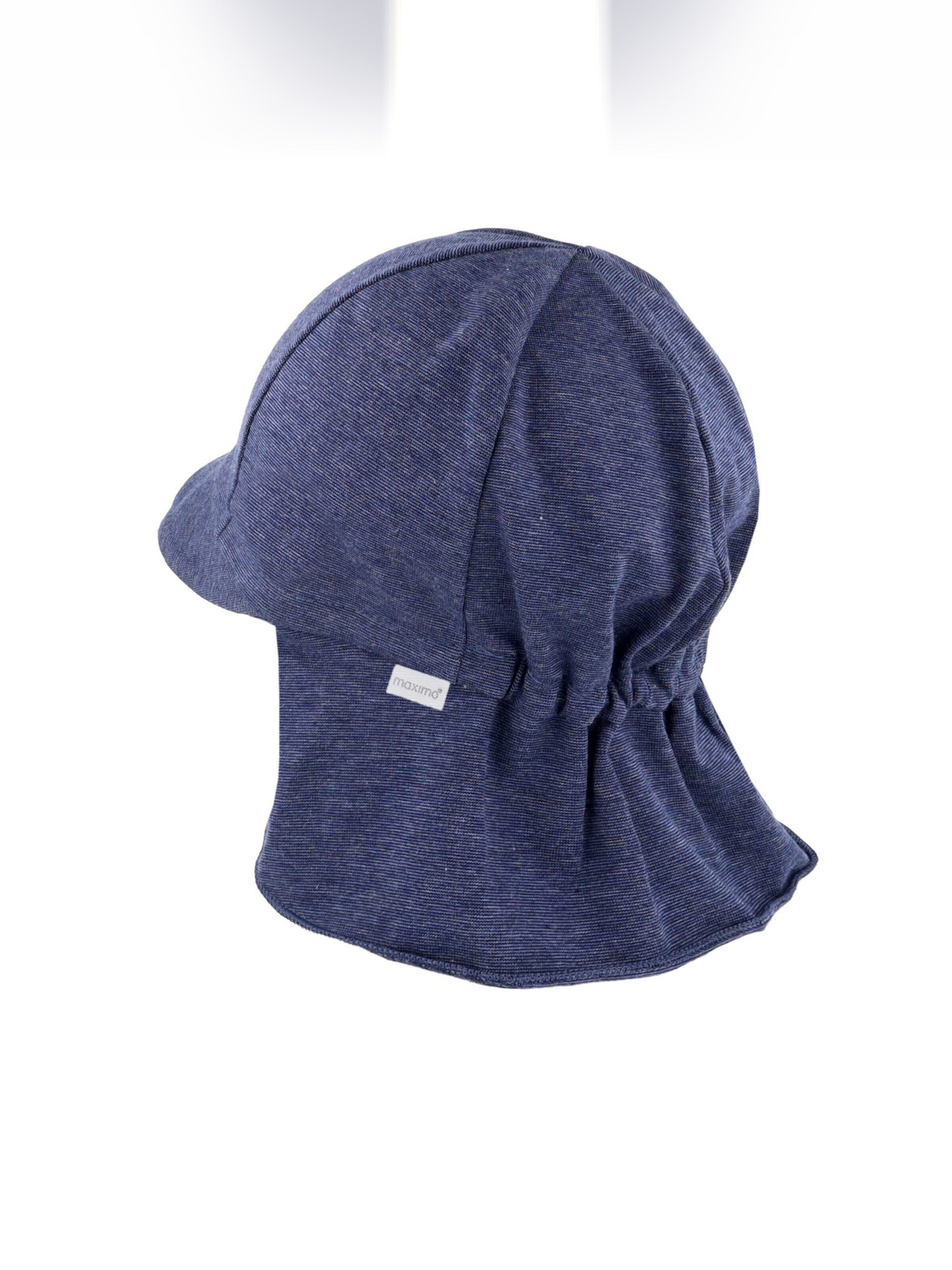 MAXIMO Beanie 'GOTS MINI-Schildmütze, Band Nackenschutz, Microringel, Jersey, UV 50' in Blue