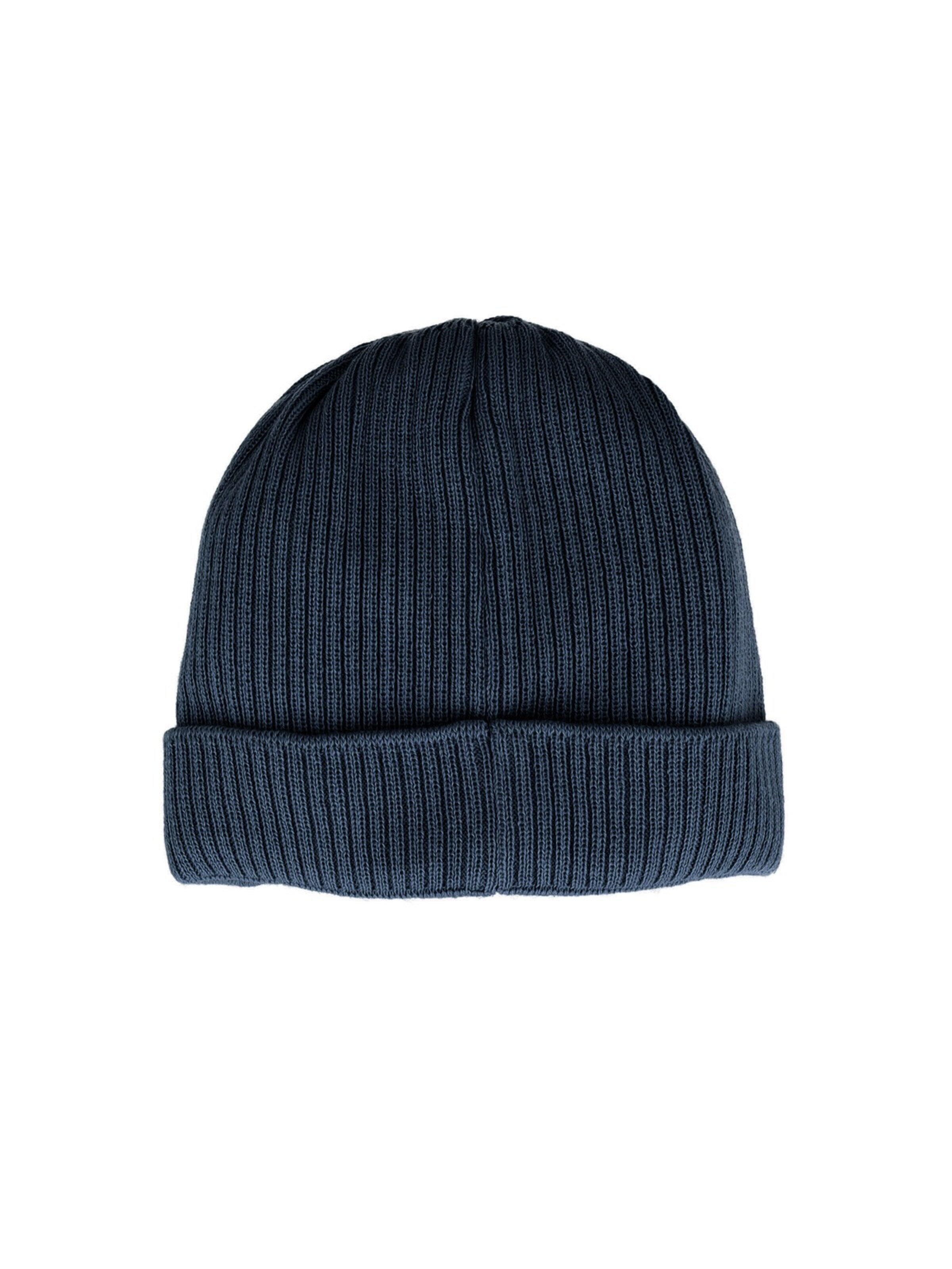 MAXIMO Beanie 'GOTS MINI-Mütze, Rippe Umschlagrand, Baumwollfleecefutter' in Blue