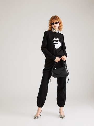 juoda Karl Lagerfeld Megztinis be užsegimo 'Ikonik 2.0 Choupette'