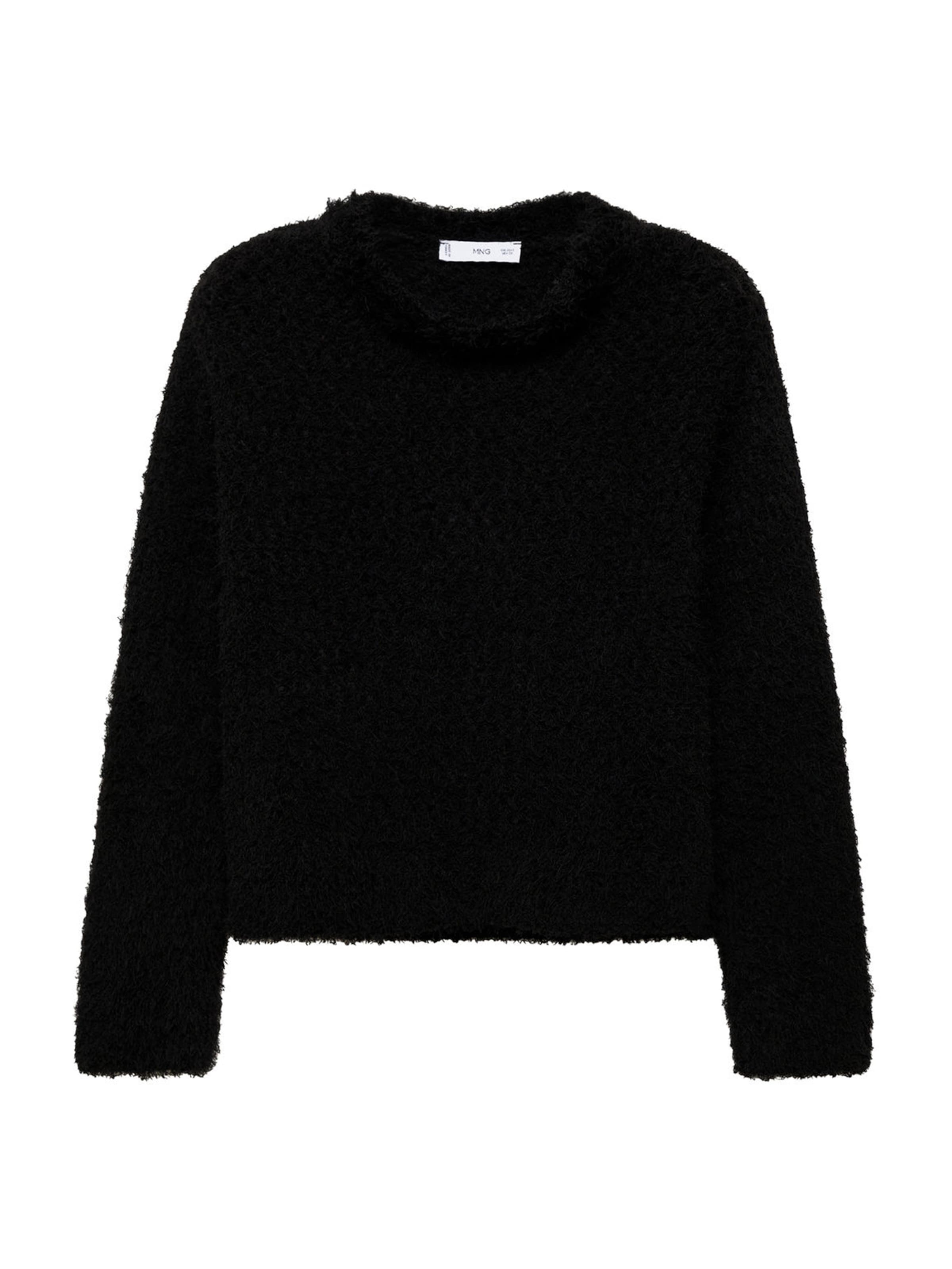 MANGO Pullover 'Hairy' in Schwarz: Vorderseite