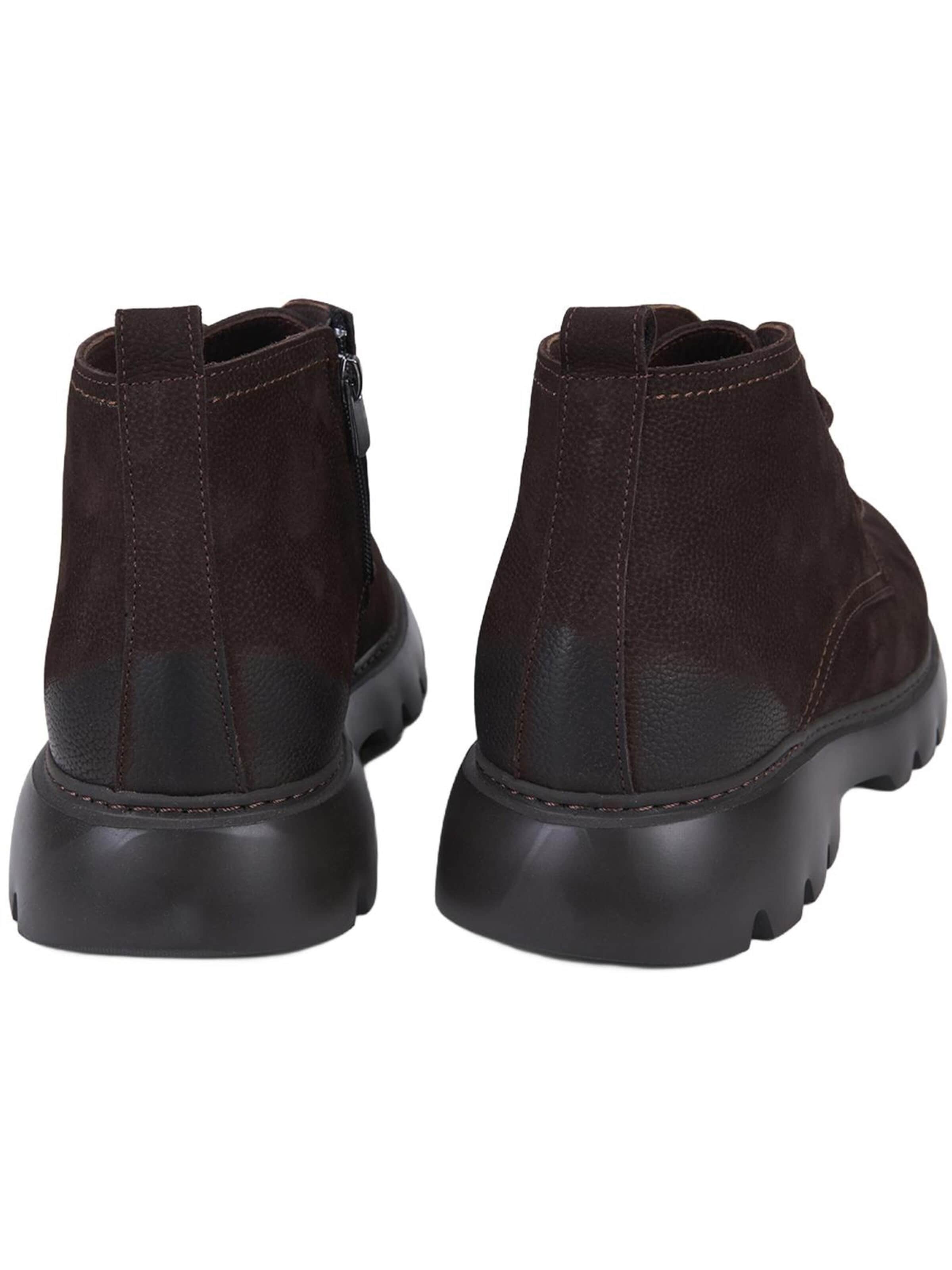 Desa Boot 'DESA Herren-Ankle-Boots aus braunem Leder mit Reißverschluss und runder Zehenpartie' in Brown