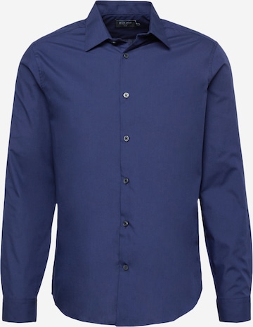 Coupe slim Chemise BURTON MENSWEAR LONDON en bleu : devant