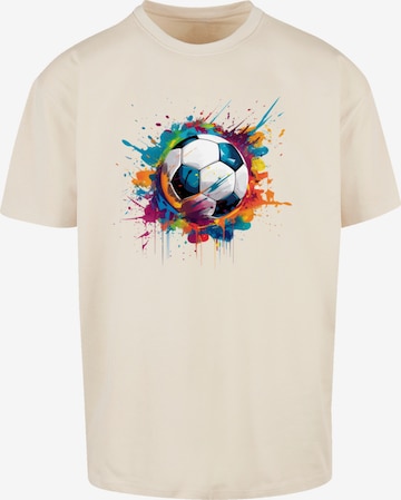 T-Shirt 'Bunte Fußball Grafik' F4NT4STIC en beige : devant