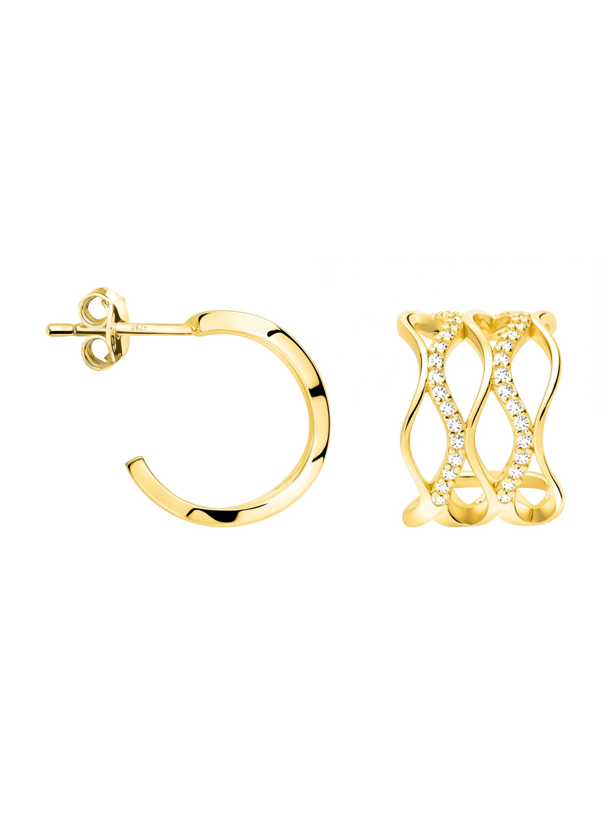 Sofia Milani Ohrringe 'Wave'‌‌‌ in Gold: Vorderseite