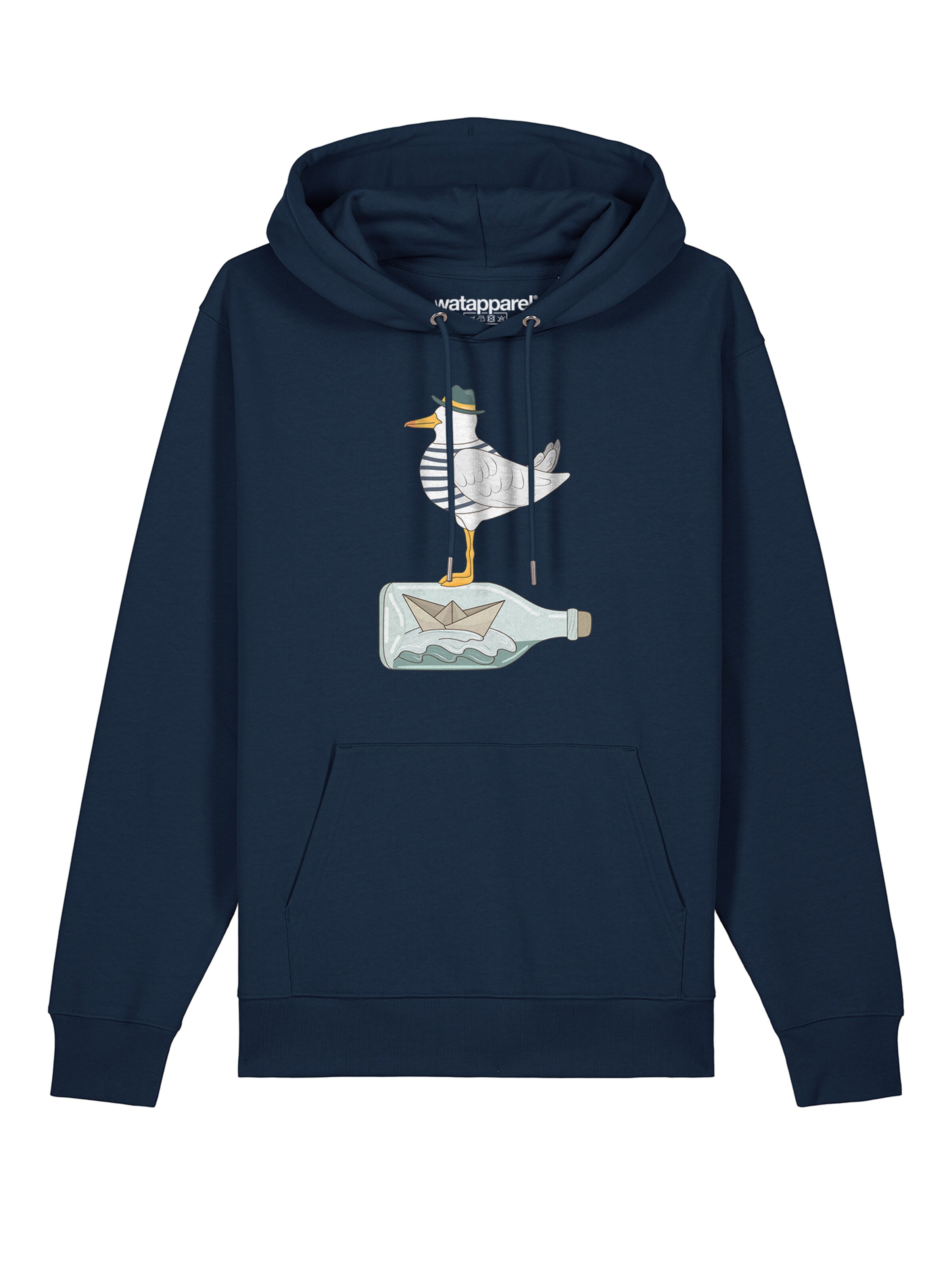 Watapparel Sweatshirt ' Möwe mit Hut ' in Blauw: voorkant