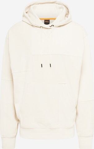 BOSS Sweatshirt 'Patch' i beige: framsida